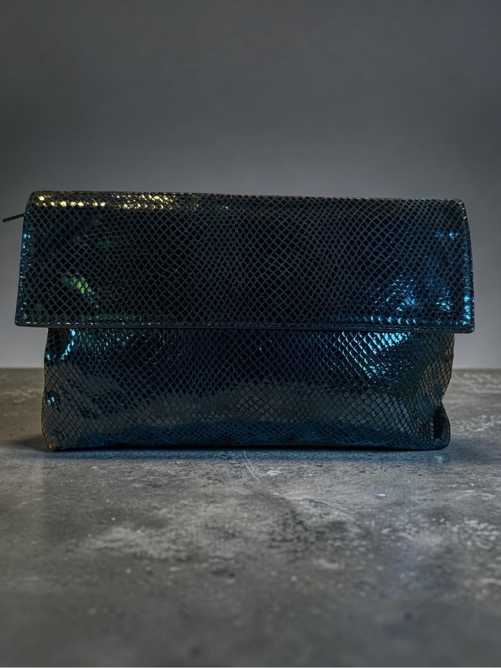Vintage Genuine Leather Snakeskin Clutch by Pinky